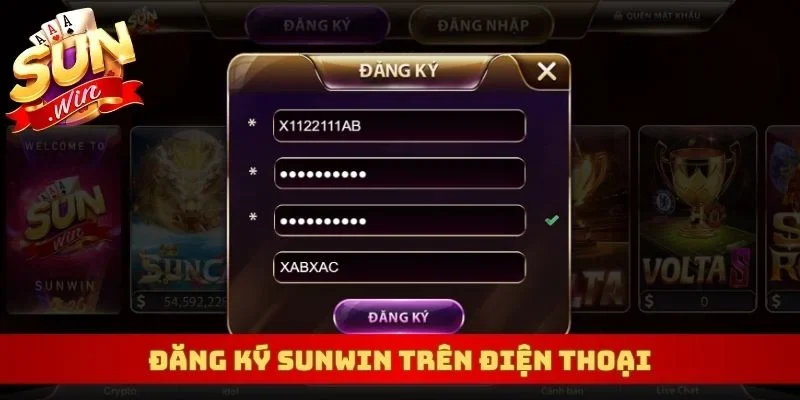 Đăng ký Sunwin trên điện thoại